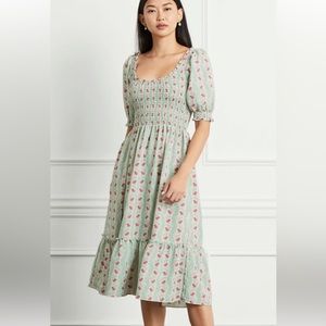 Hillhouse Louisa Nap Dress Sz Small NWT in Trailing Vine Multi Crepe